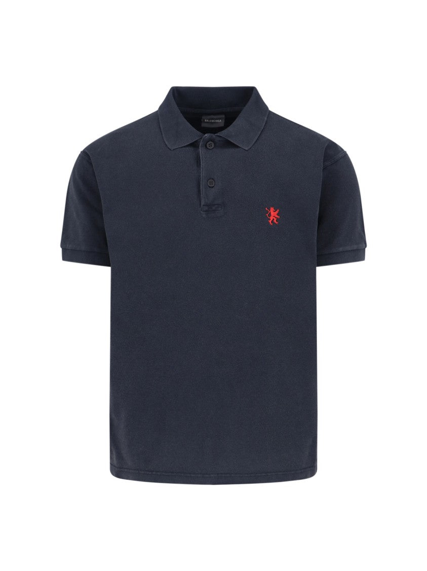 Embroidered Polo Shirt – Black/Red