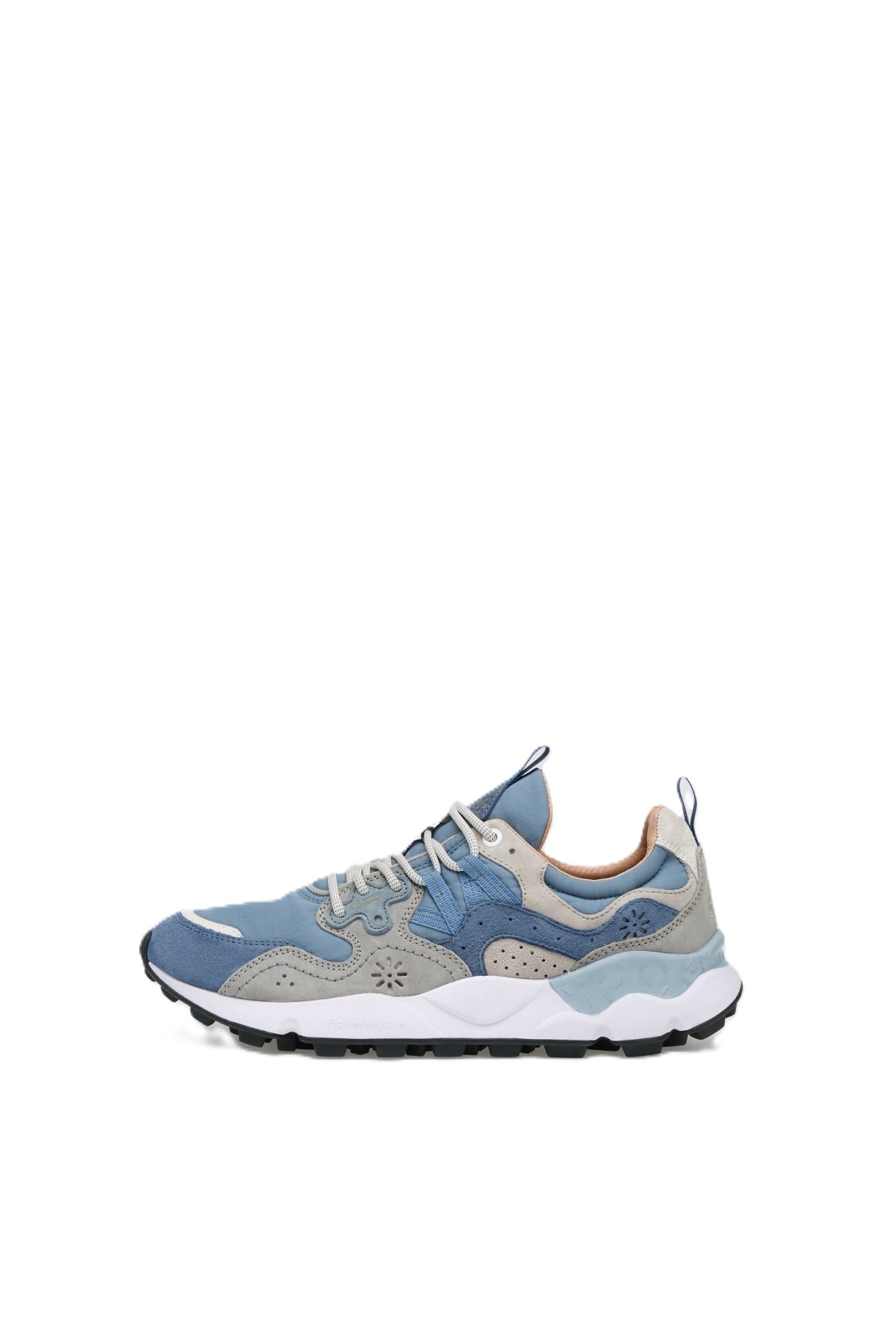 Layered Blue and Grey Suede Sneakers
