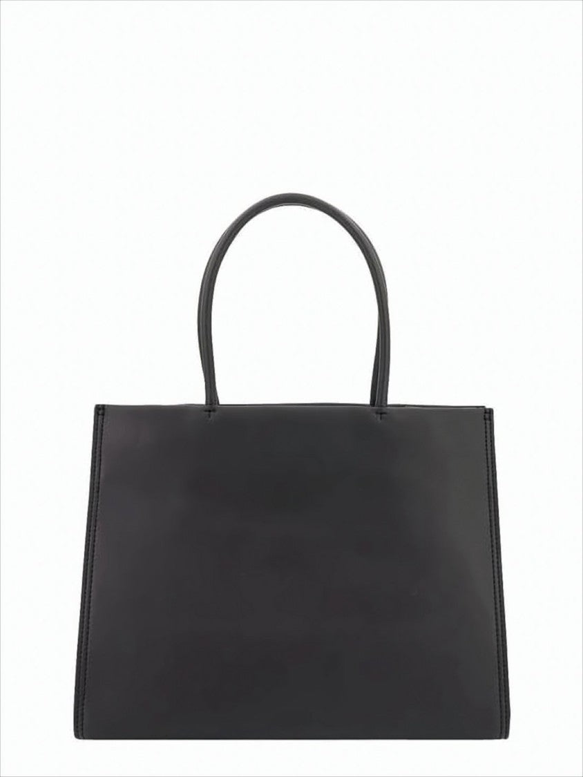 Matte Black Rectangular Tote Bag with Embossed Logo