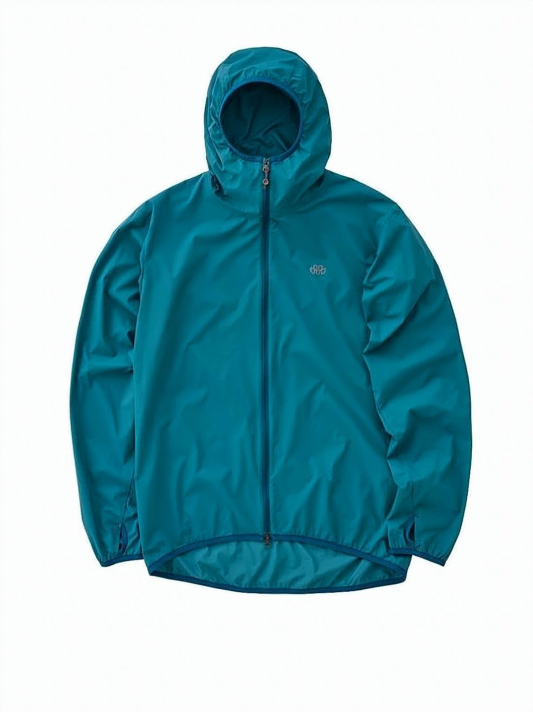 Blue Nylon Jacket with Full Zipper