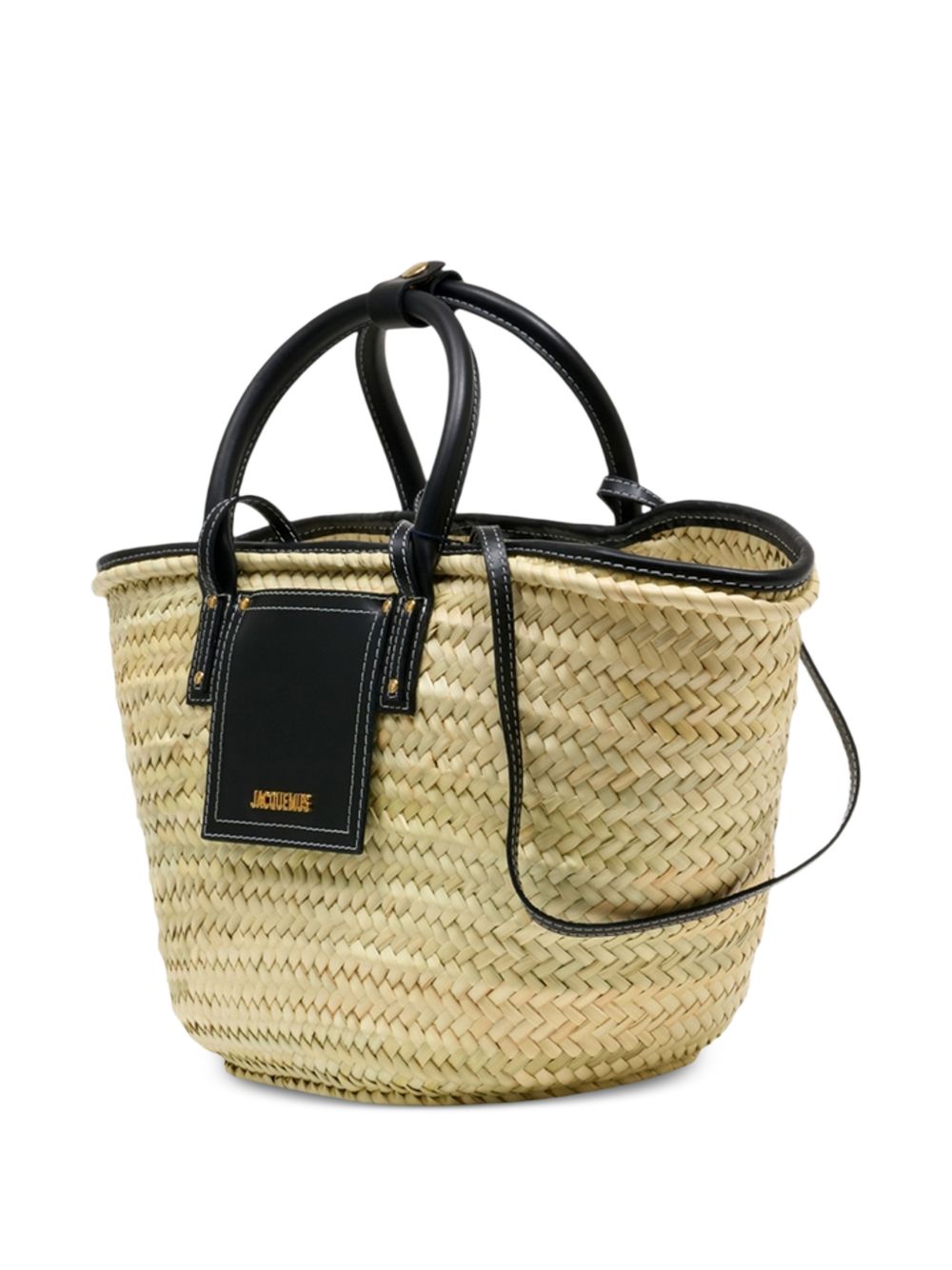 Black Minimalist Structured Leather Tote Bag