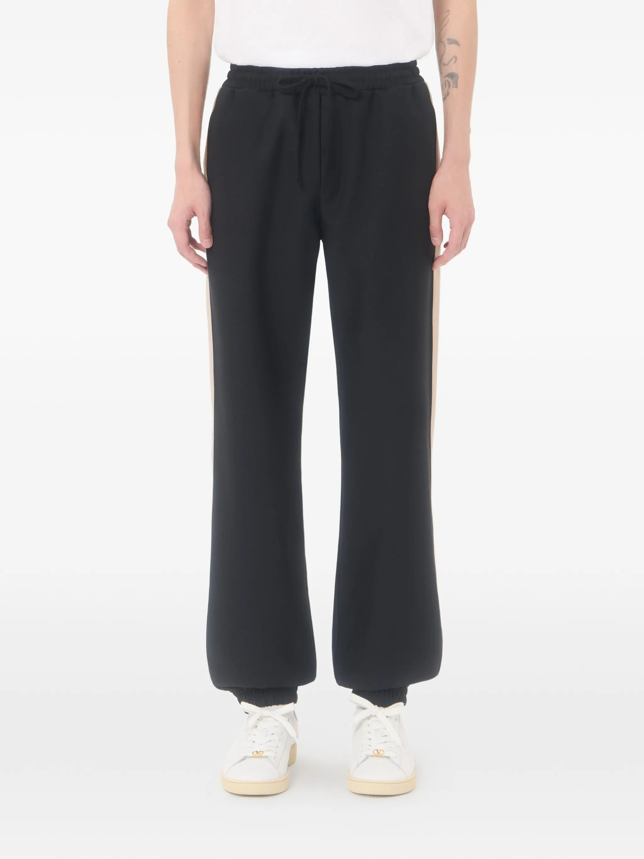 Black Jersey Bottom Vgold Track Pants
