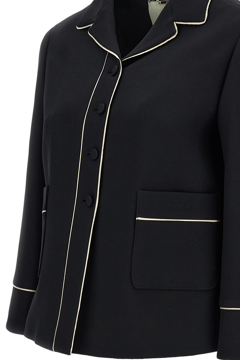 Tailored Wool-Silk Blouson Jacket
