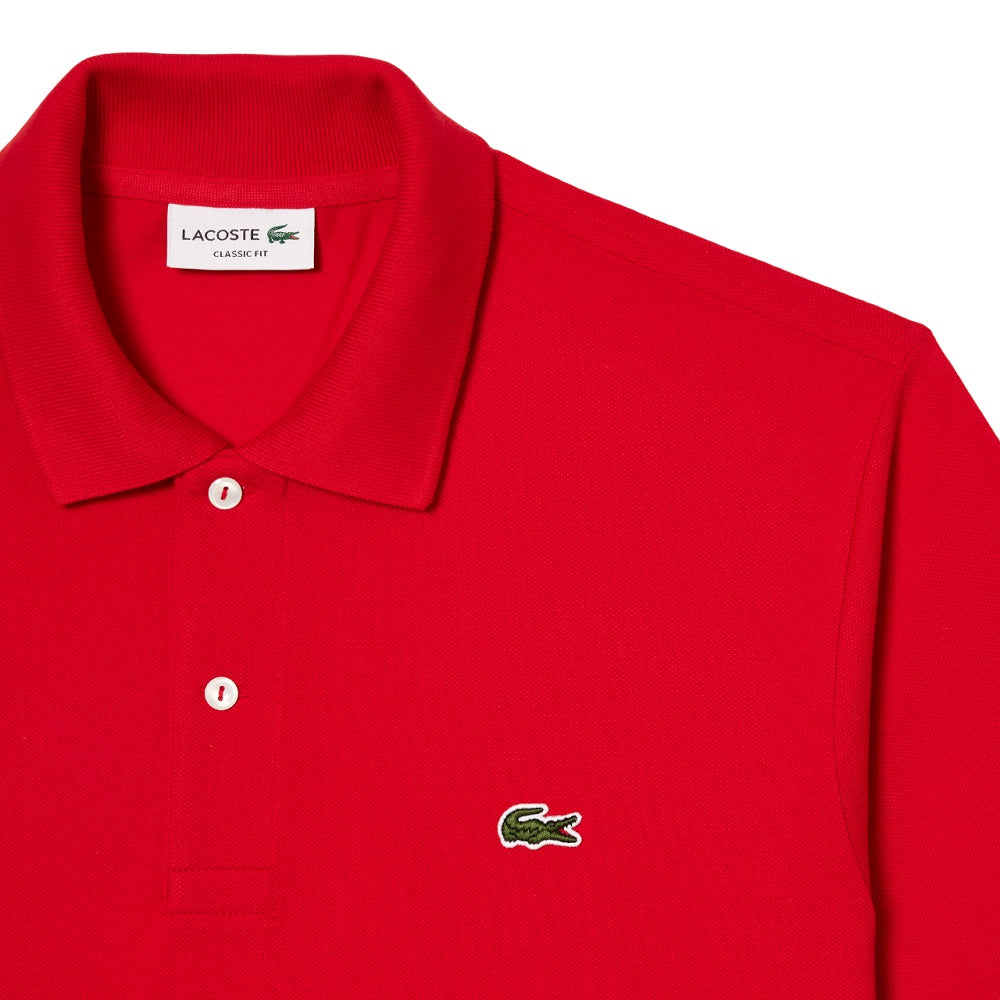 Timeless Red Polo with Ribbed Details