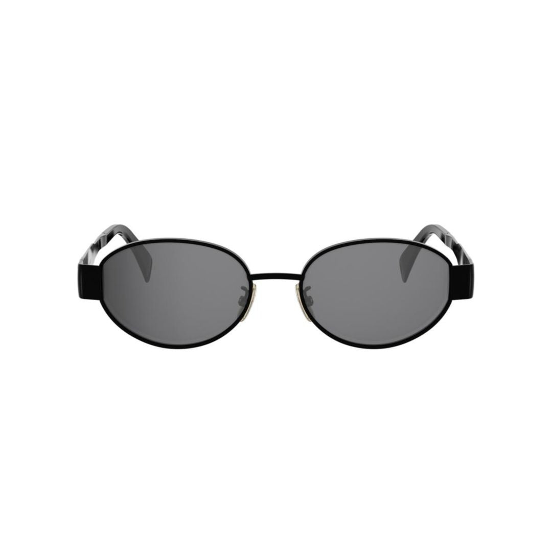 Cl40235u Oval-Frame Black Metal Sunglasses