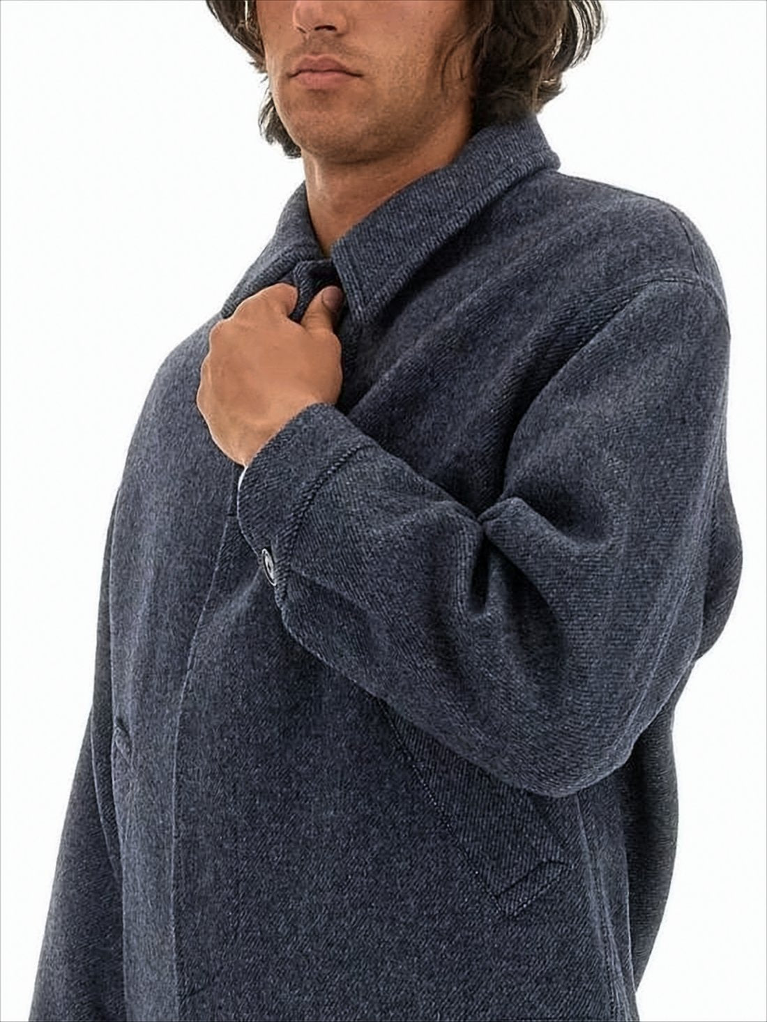Boxy-Cropped Wool-Blend Jacket with Tailored Fit