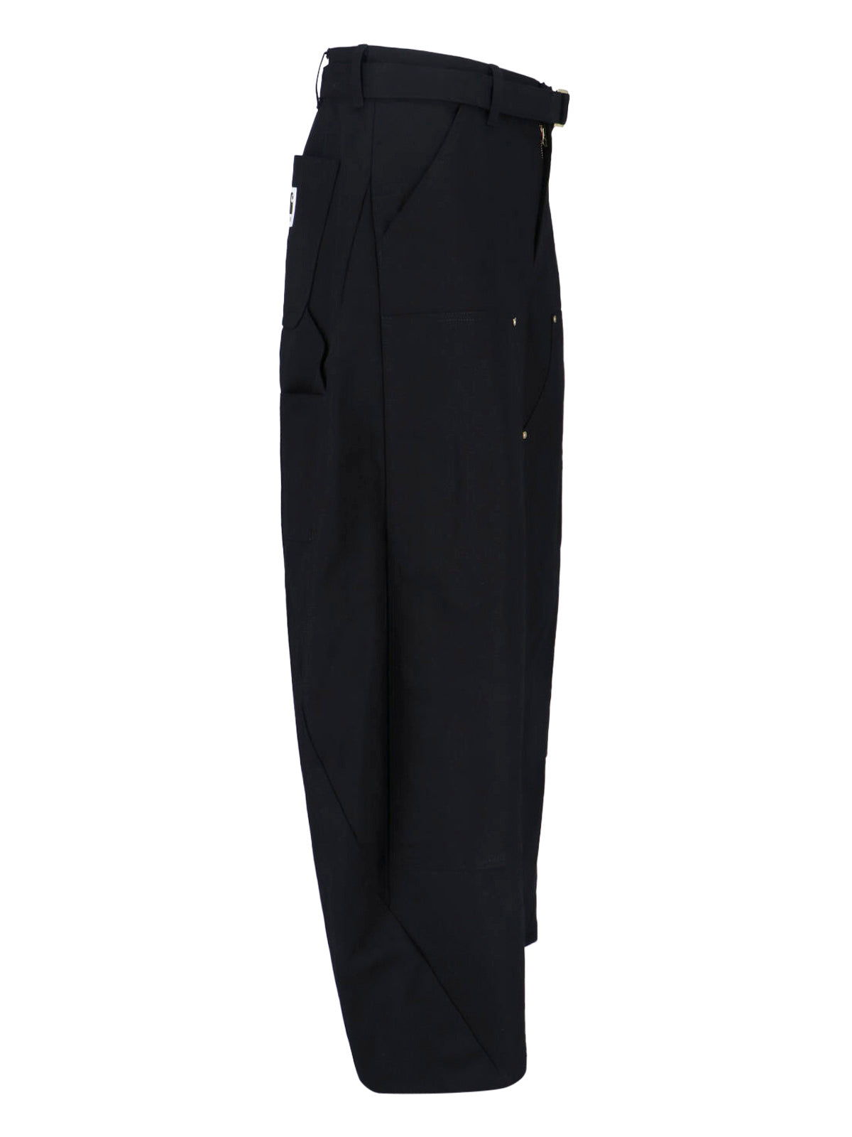 Duck Wide-Leg Pants With Curved Silhouette And Buckle Belt