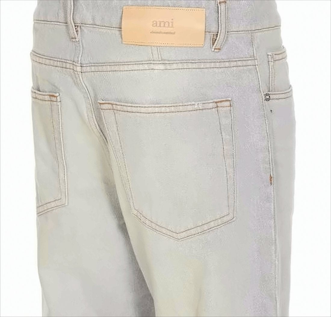 Light Wash Denim Pants with Classic Five-Pocket Design