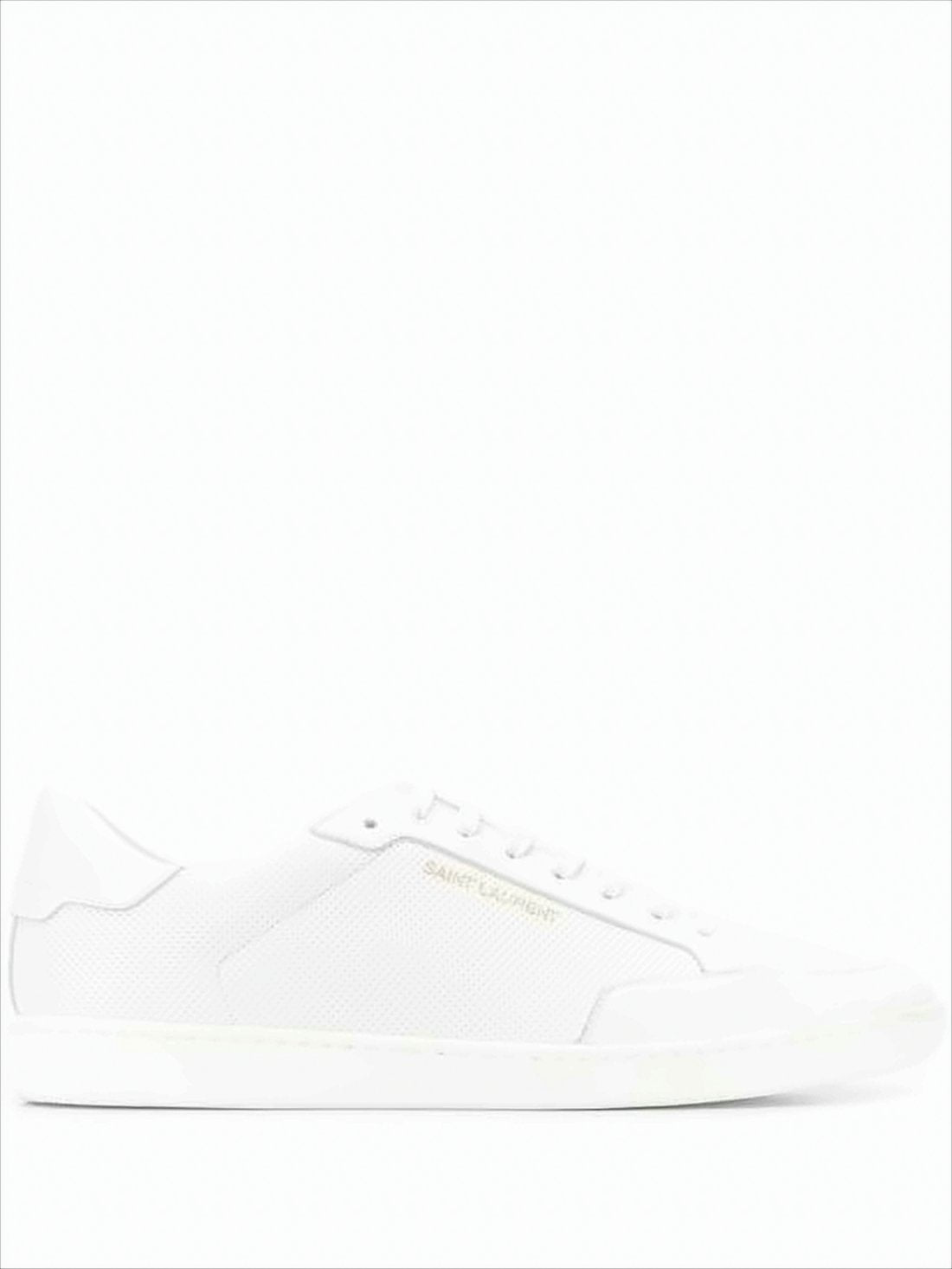 Perforated Calf Leather Low-Top Sneakers