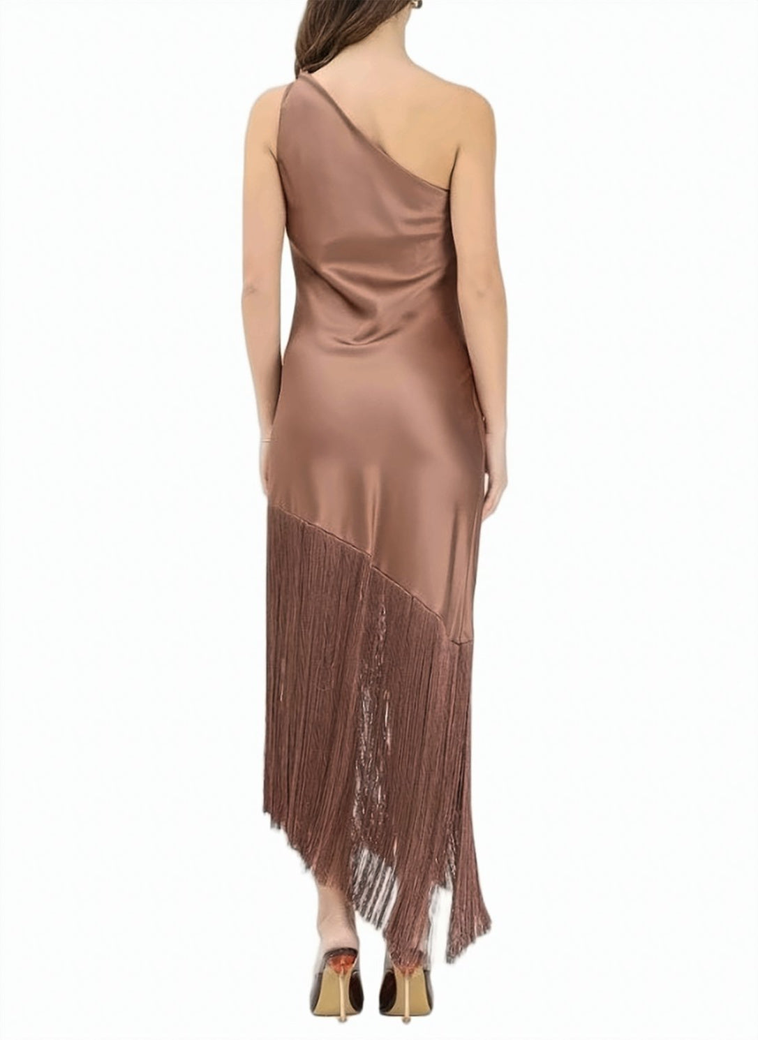 Kiwi Satin One Shoulder Dress