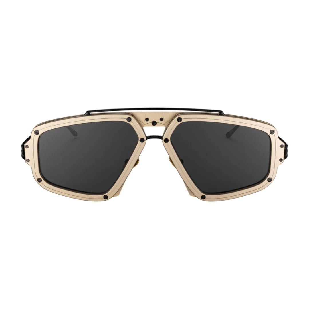 Dave Dv-4 Geometric Frame Titanium Sunglasses with Metallic Finish