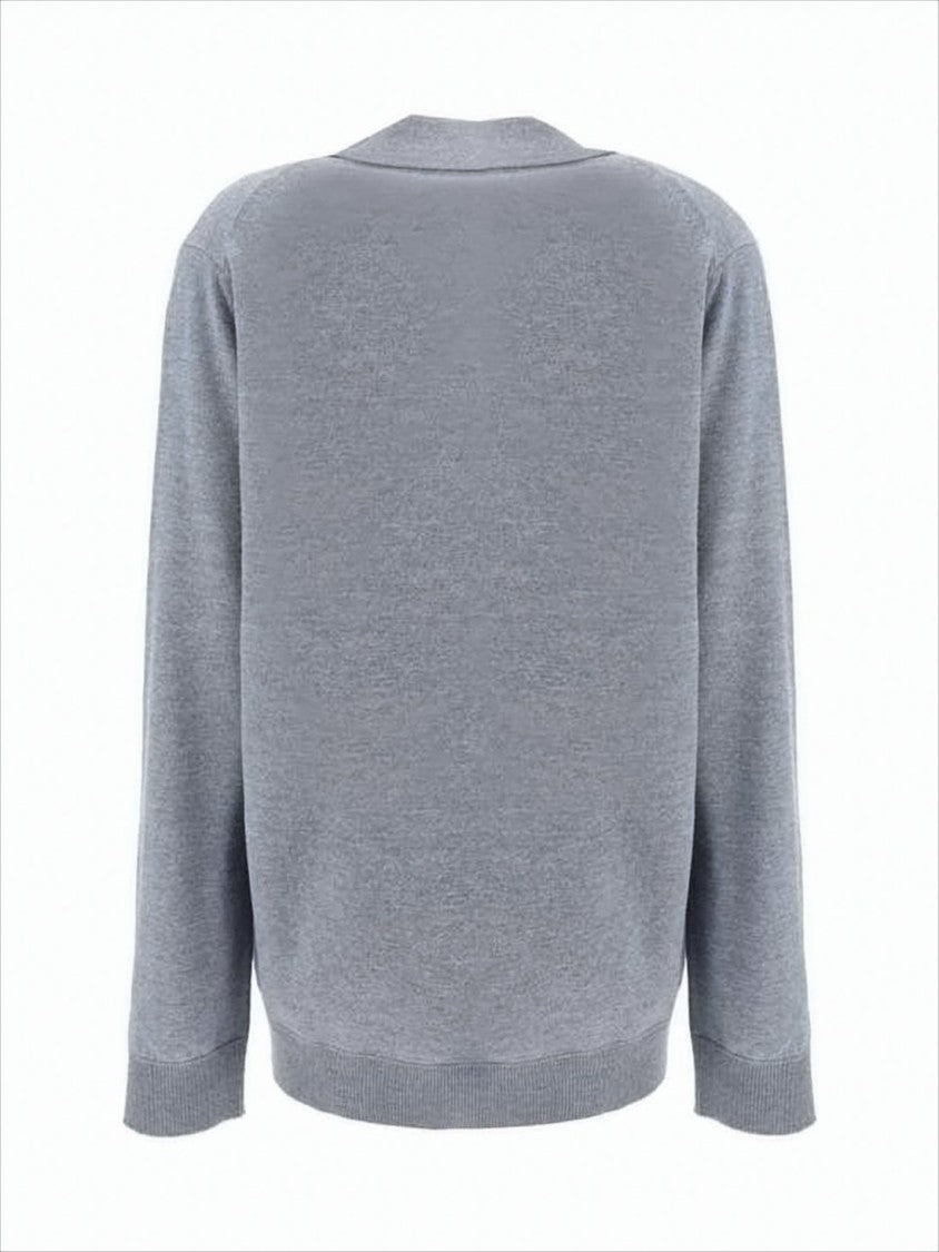 Soft Wool Sweater with V-Neckline