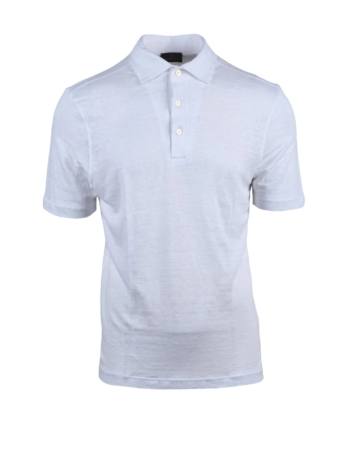 White Linen Polo Shirt