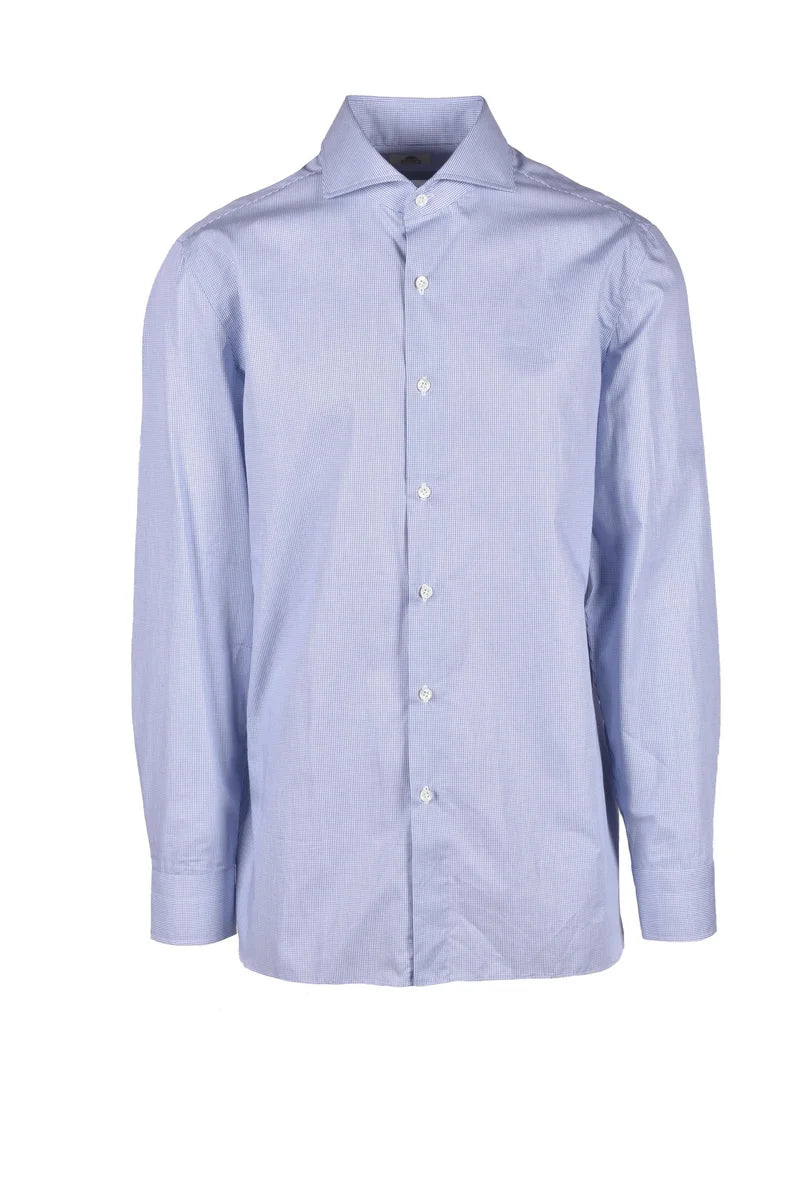 Light Blue Textured Long-Sleeve Shirt