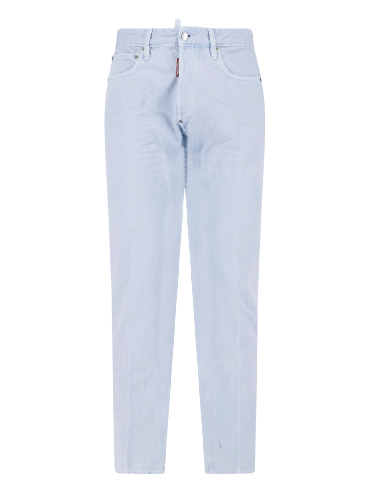 Light Blue Straight-Leg Cotton Denim Jeans