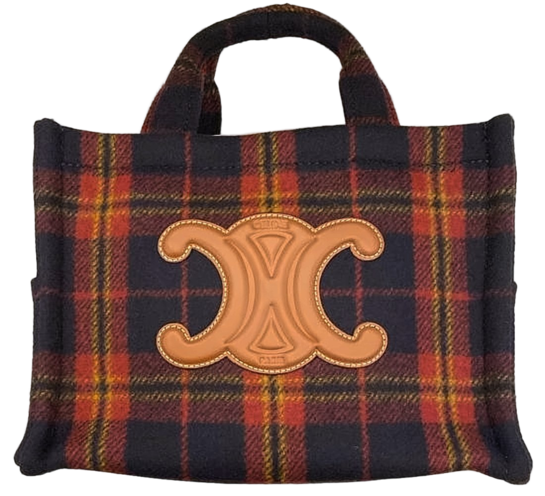 Structured Rectangular Crossbody Bag With Classic Plaid Pattern