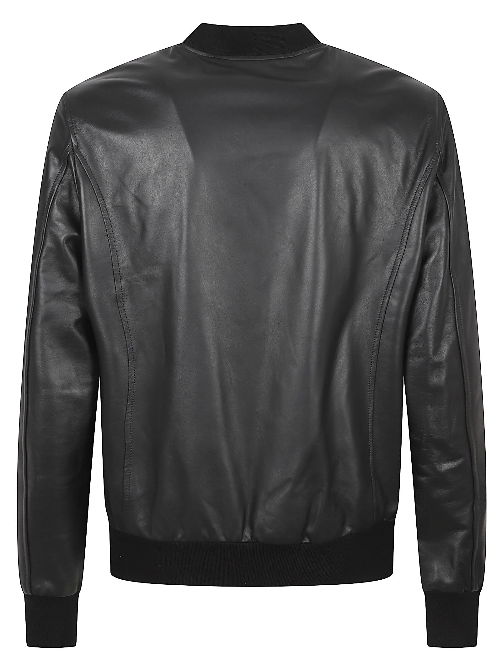 Bomber Jacket In Smooth Sheepskin Leather