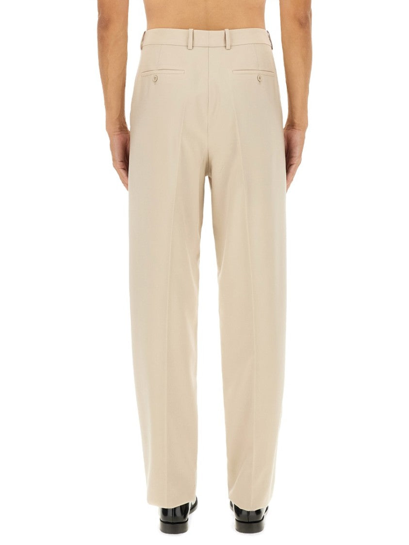 High-Waisted Straight-Leg Wool Pants