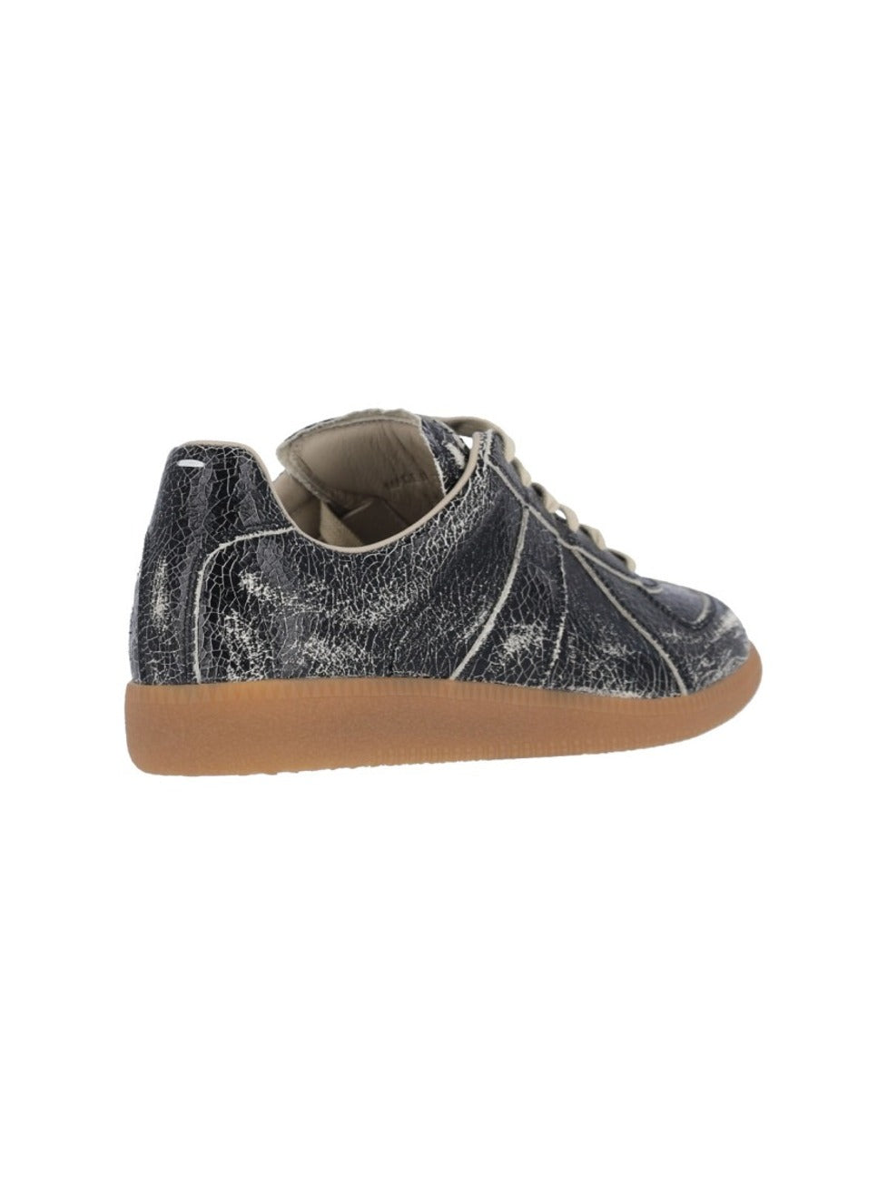 Cracked Leather Low-Top Sneakers