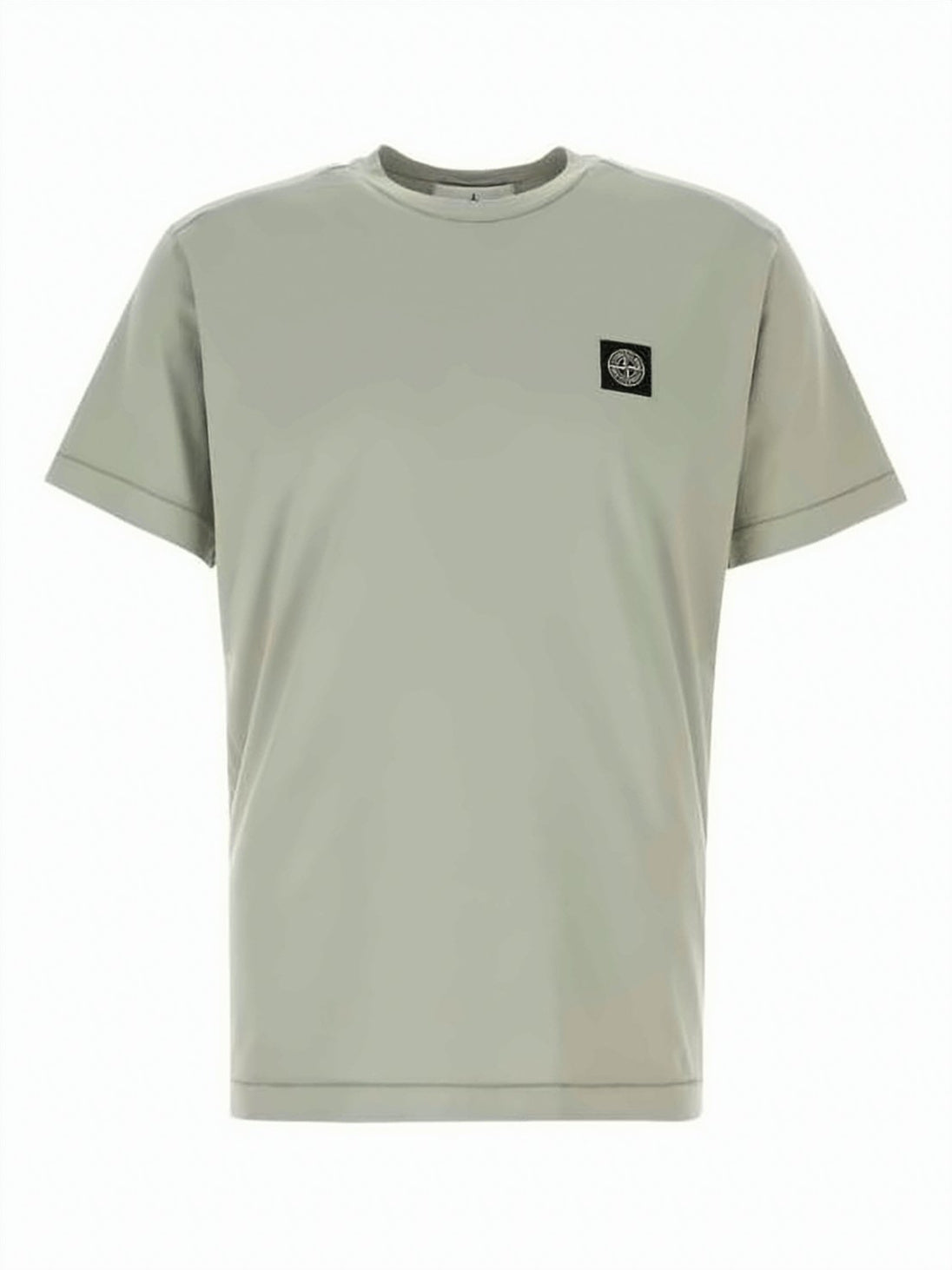 Grey-Green Short-Sleeve T-Shirt with Iconic Patch