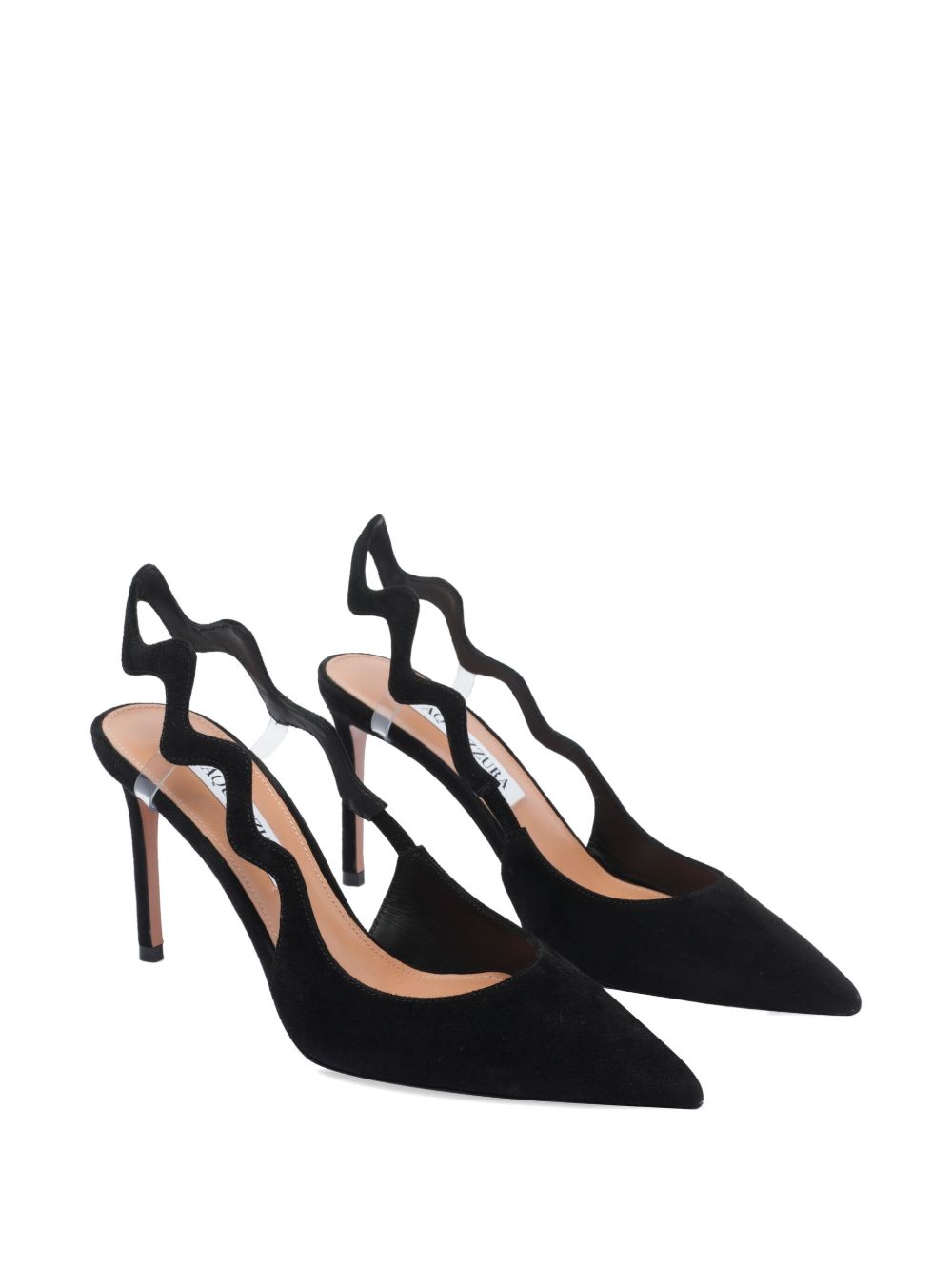Slingback Pumps with Wavy Cut-Out Detail