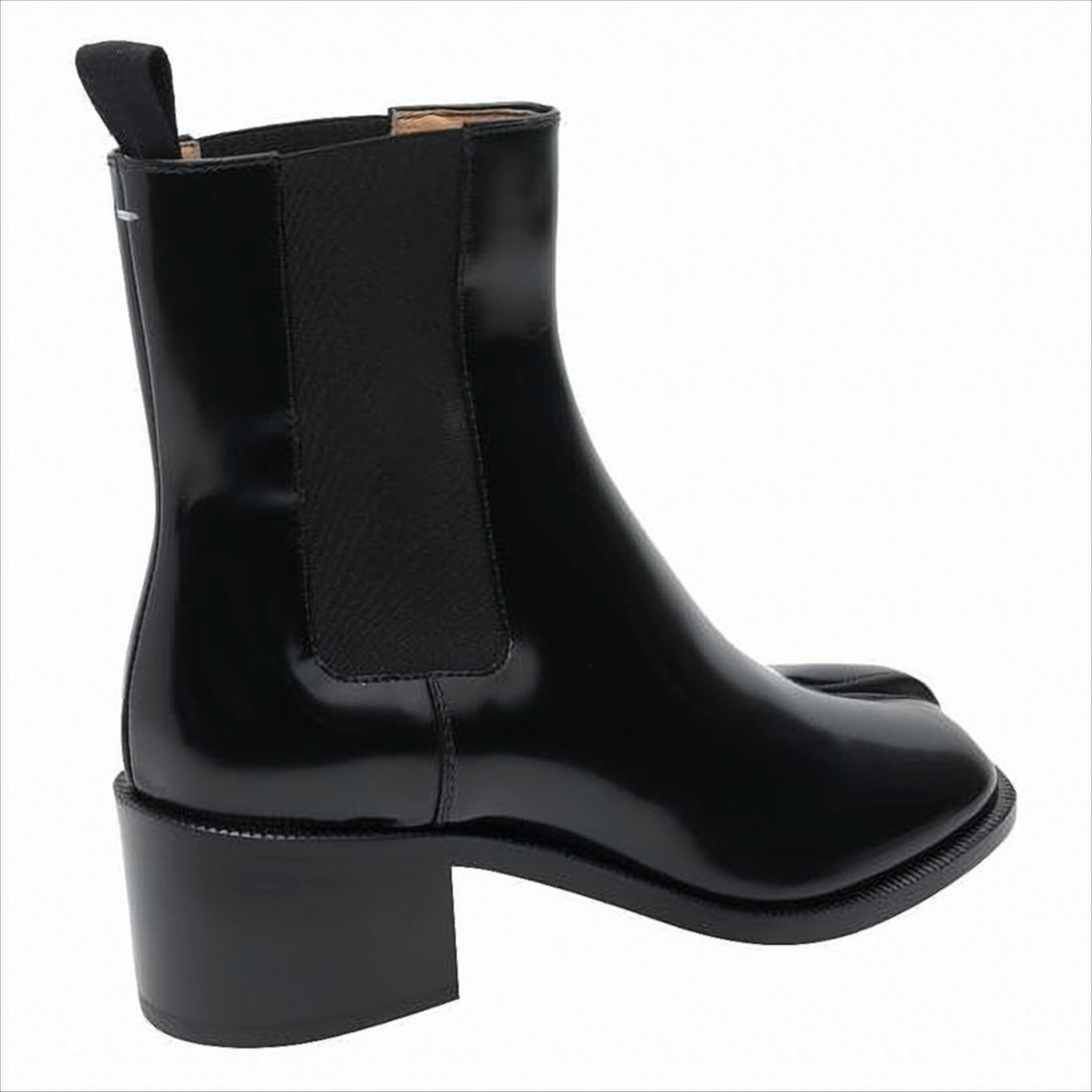 Glossy Black Ankle Boots