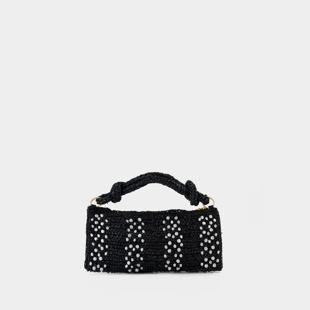 Hera Nano Shoulder Bag - Raffia - Black