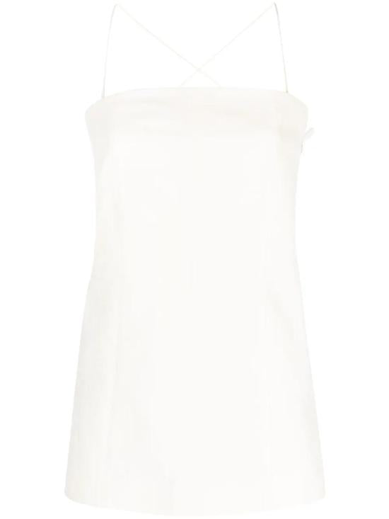 Cotton Tank Top with Crossed Spaghetti Straps