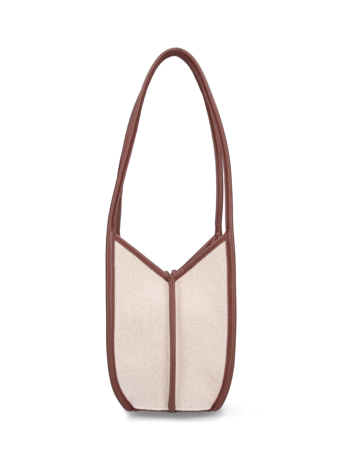 Off-White Structured Fabric Leather Trim Bag