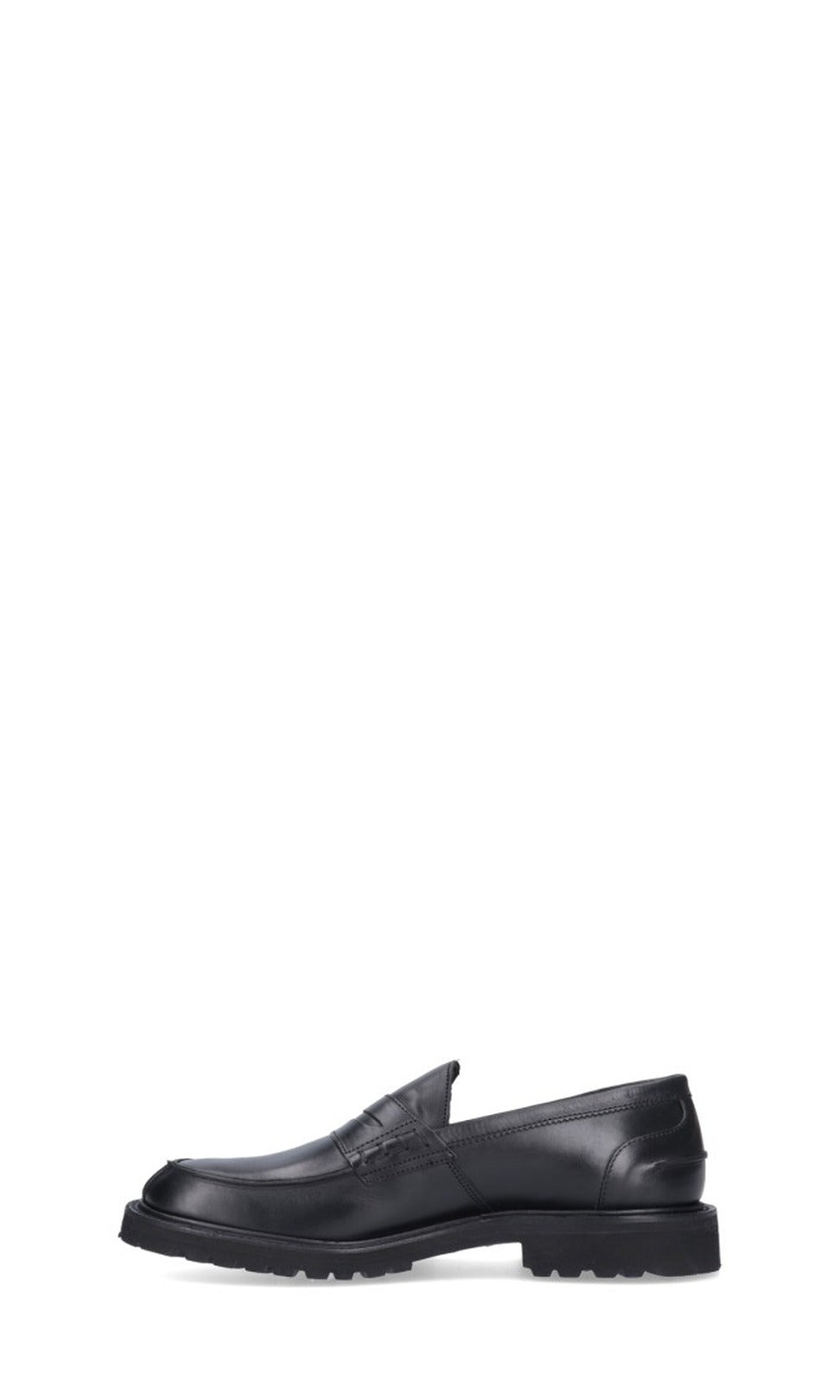 Sleek Leather Penny Loafers With Sturdy Rubber Sole