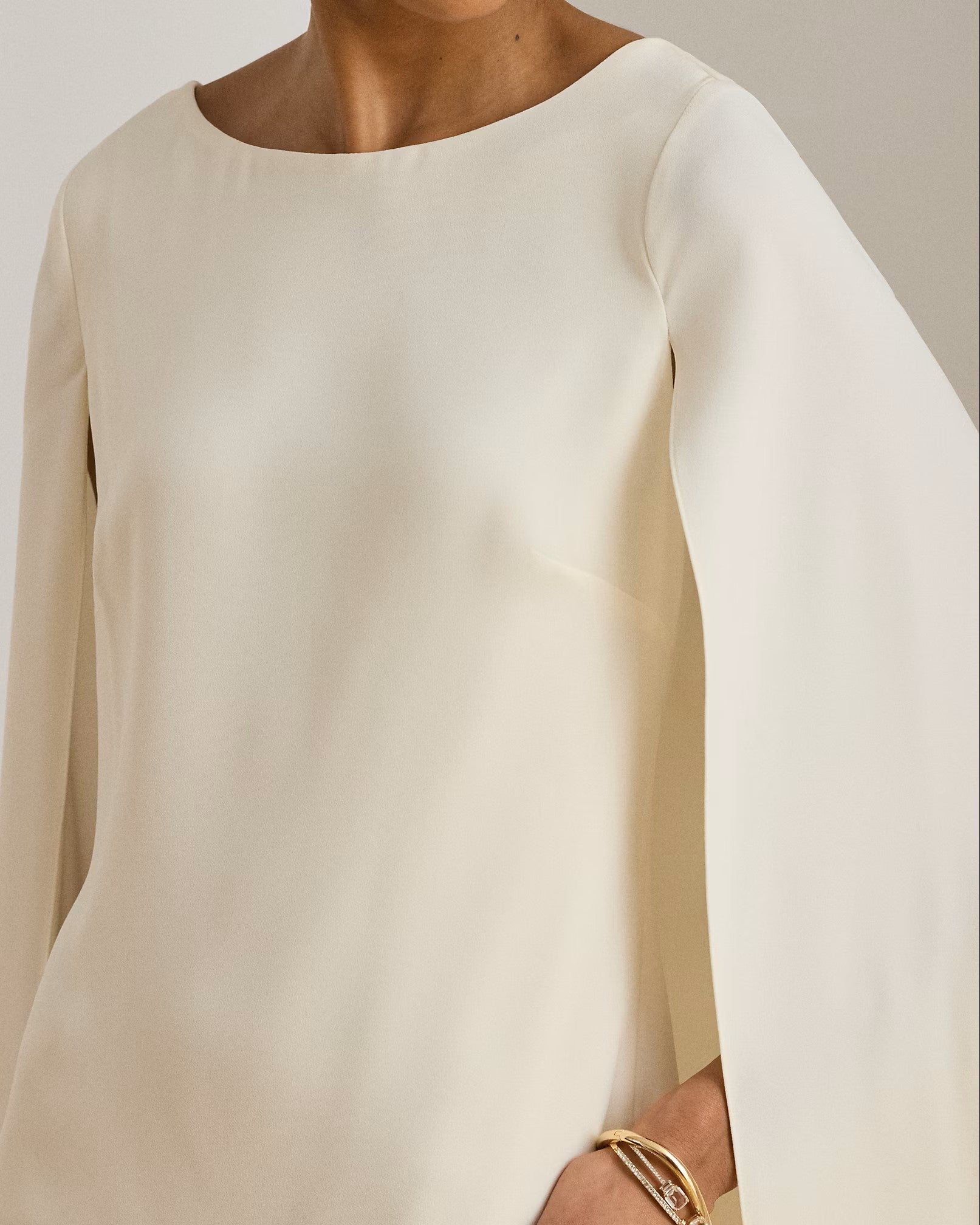 Natural Petra Long Sleeve Cocktail Dress