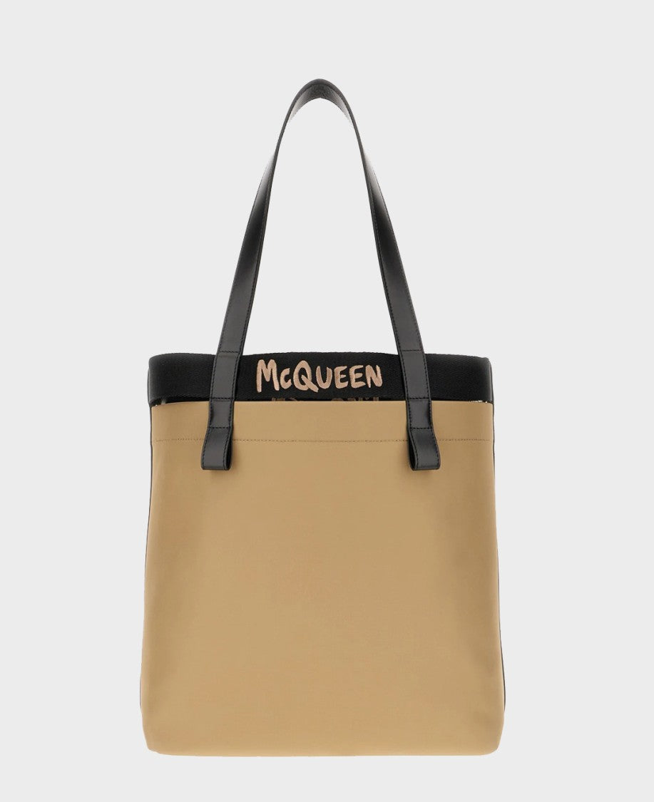 Structured Beige Tote Bag