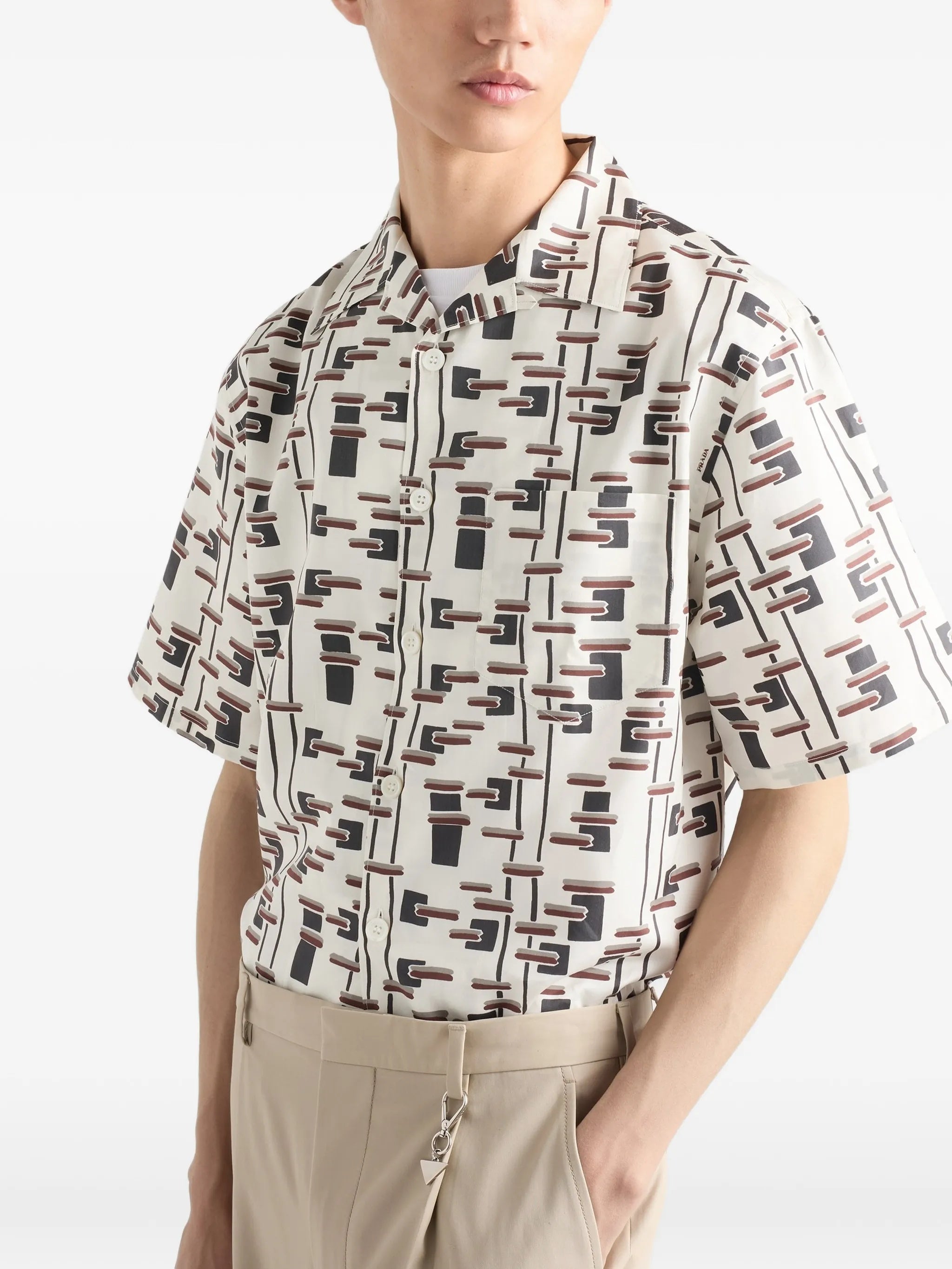 Black/Brown Abstract Geometric Shirt
