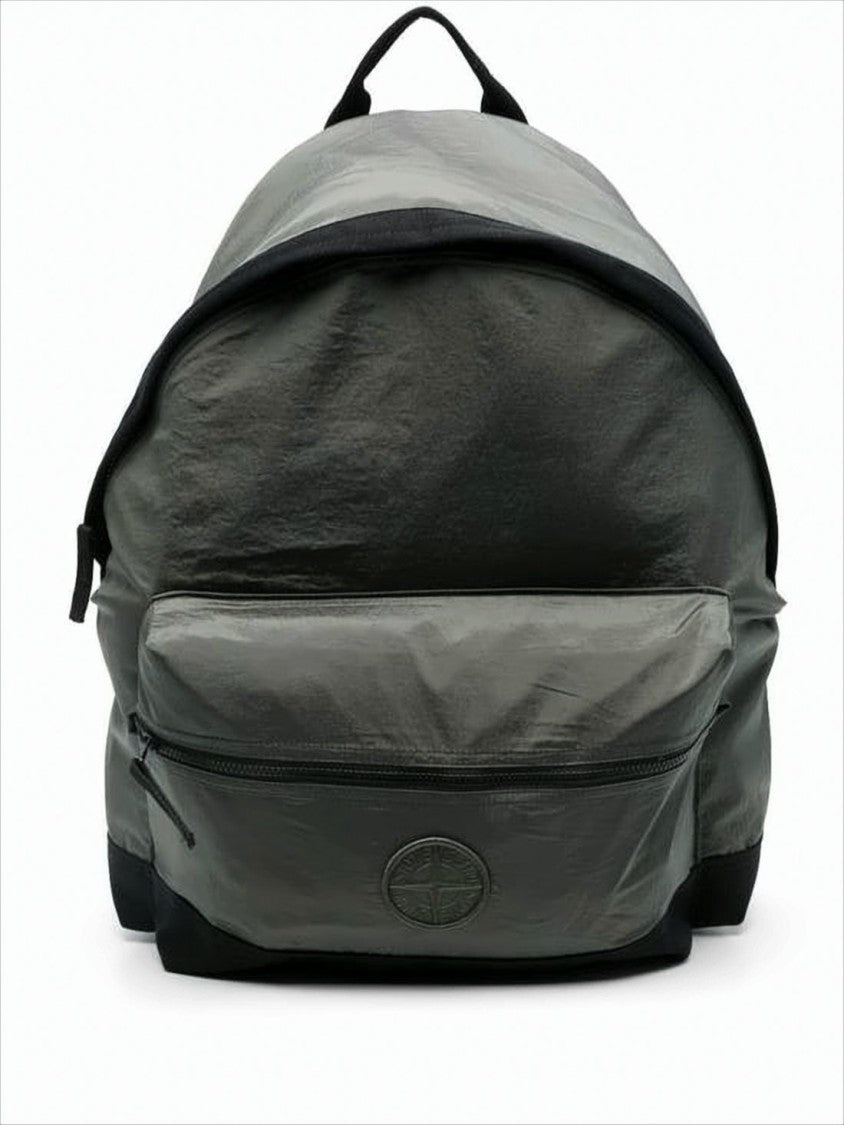 Sleek Rounded Nylon Backpack with Adjustable Straps
