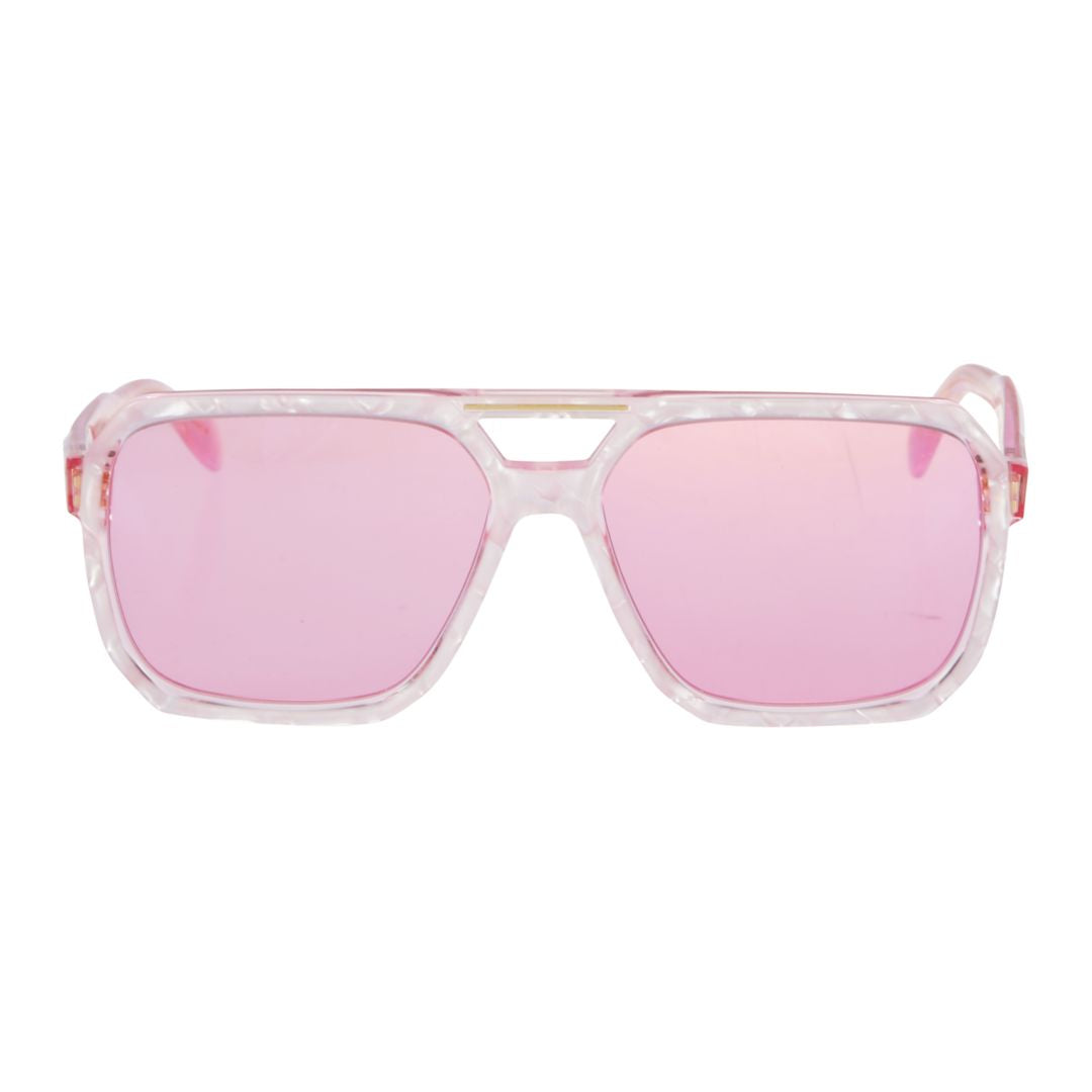 Big 1-58 Translucent Pink Sunglasses with Double Bridge