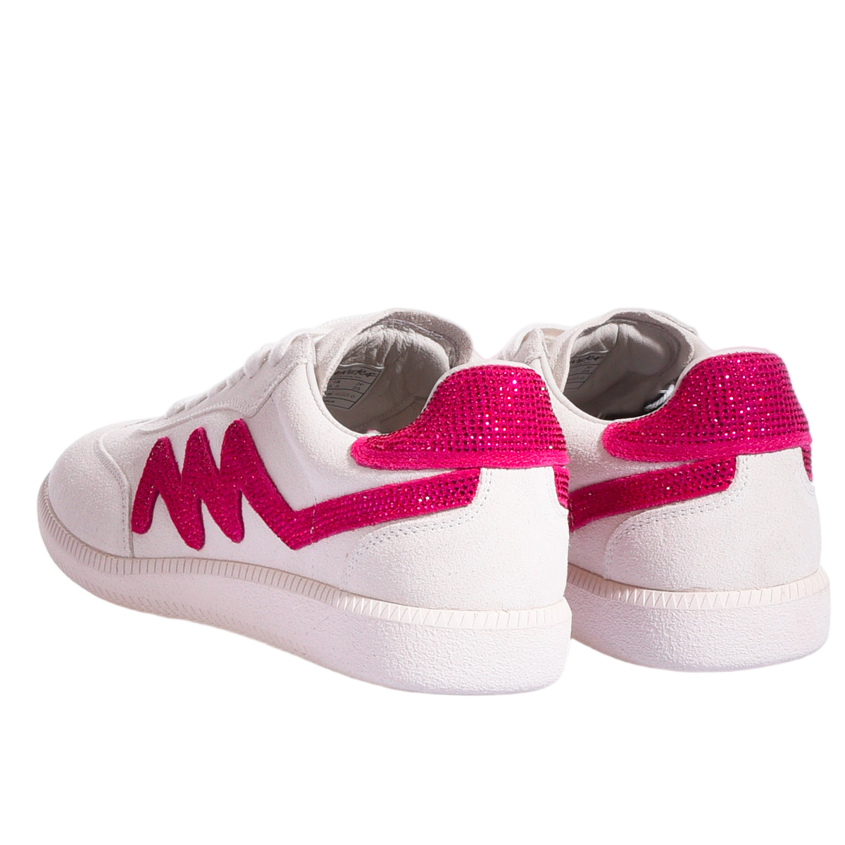 Low-Top Sneakers with Vibrant Royal Pink Zigzag Accents