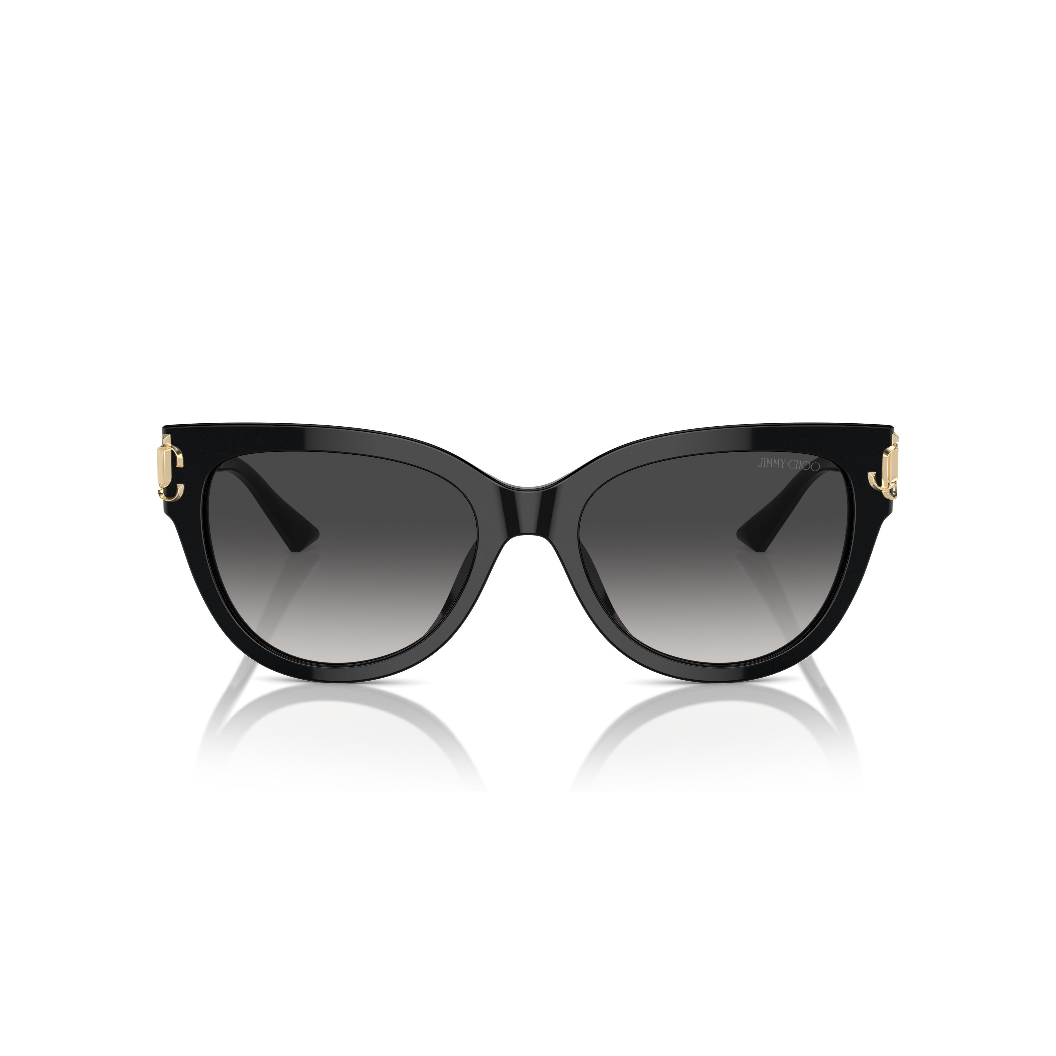 0jc5018u Glossy Black Cat-Eye Sunglasses