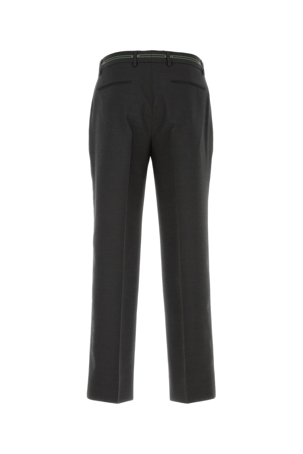 Selvedge Design Black Wool Pants With Tailored Fit