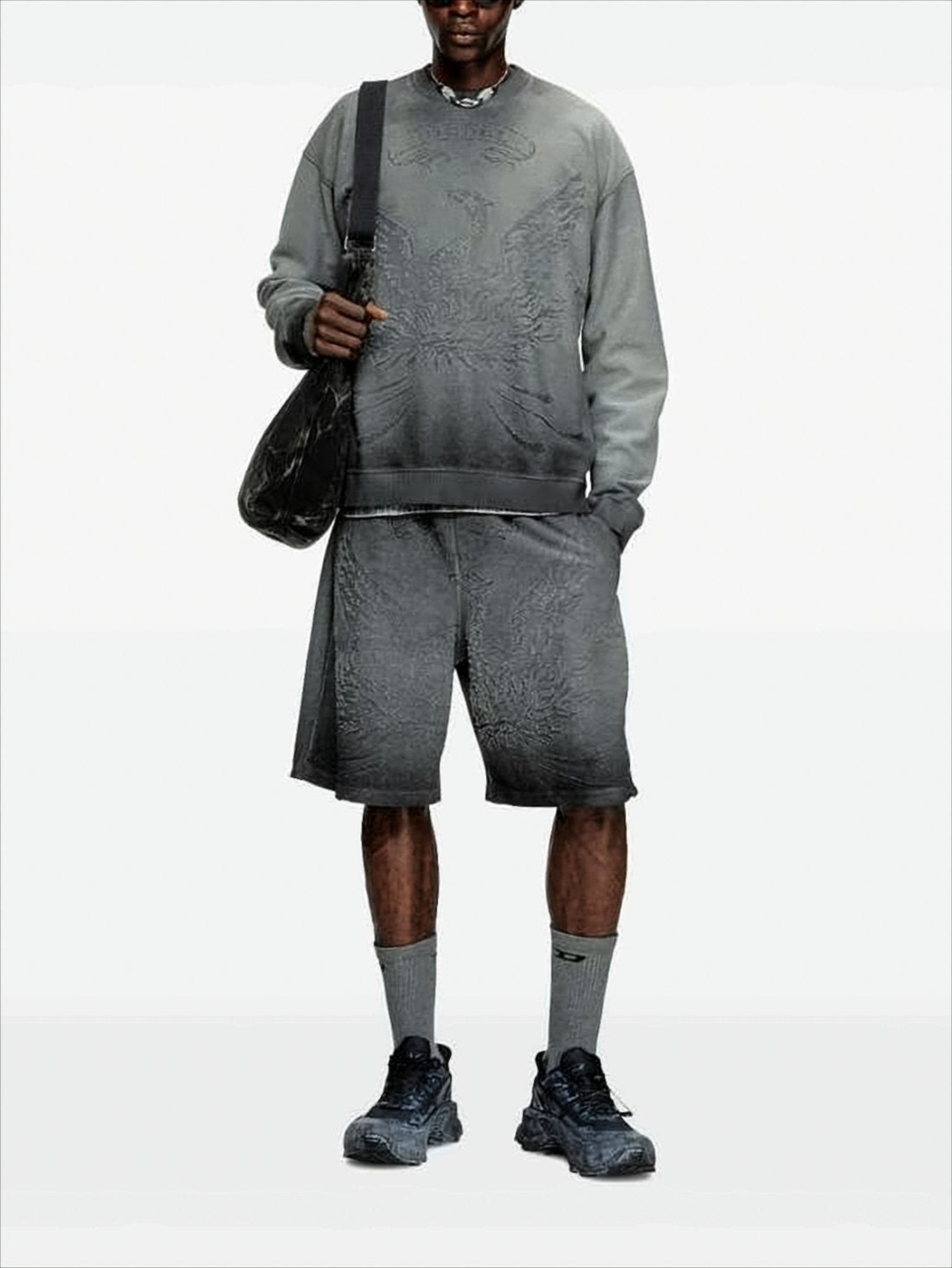 Gradient Grey Long-Sleeve Sweatshirt