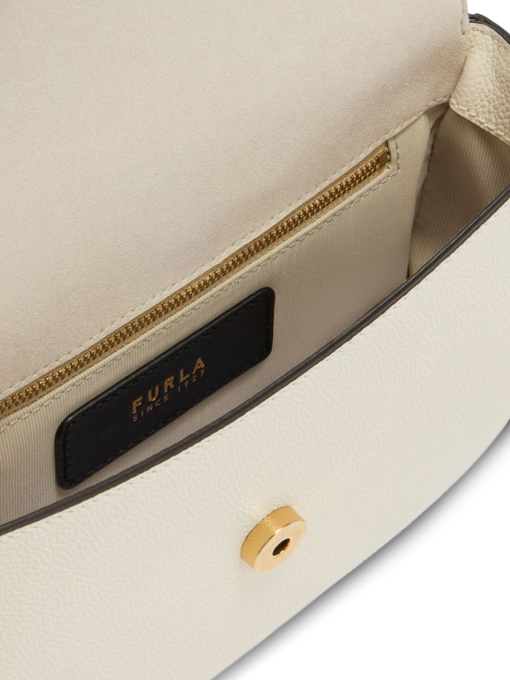 Structured White Leather Moonlight Crossbody Bag