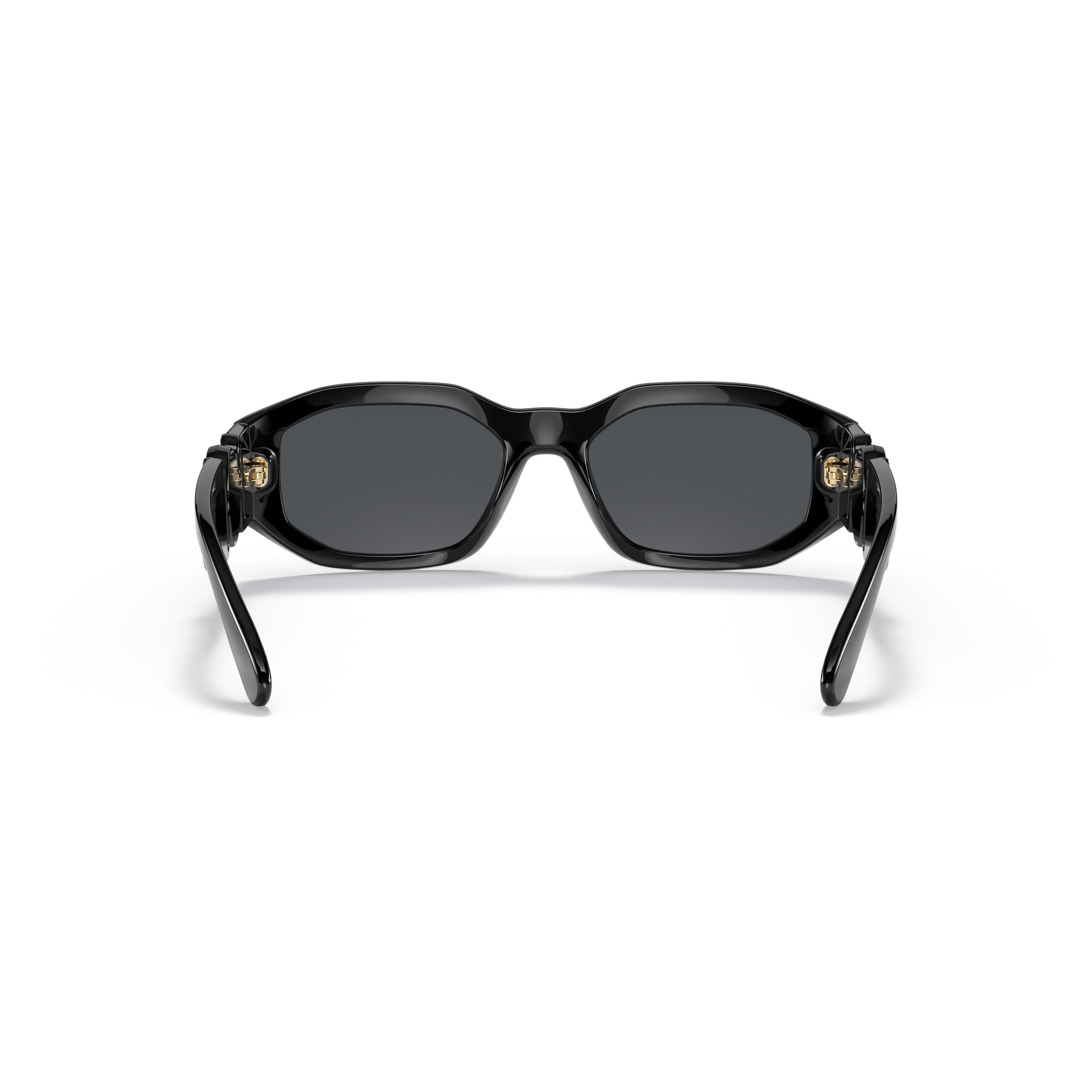 Rectangular Black Nylon Sunglasses with Distinctive Emblem