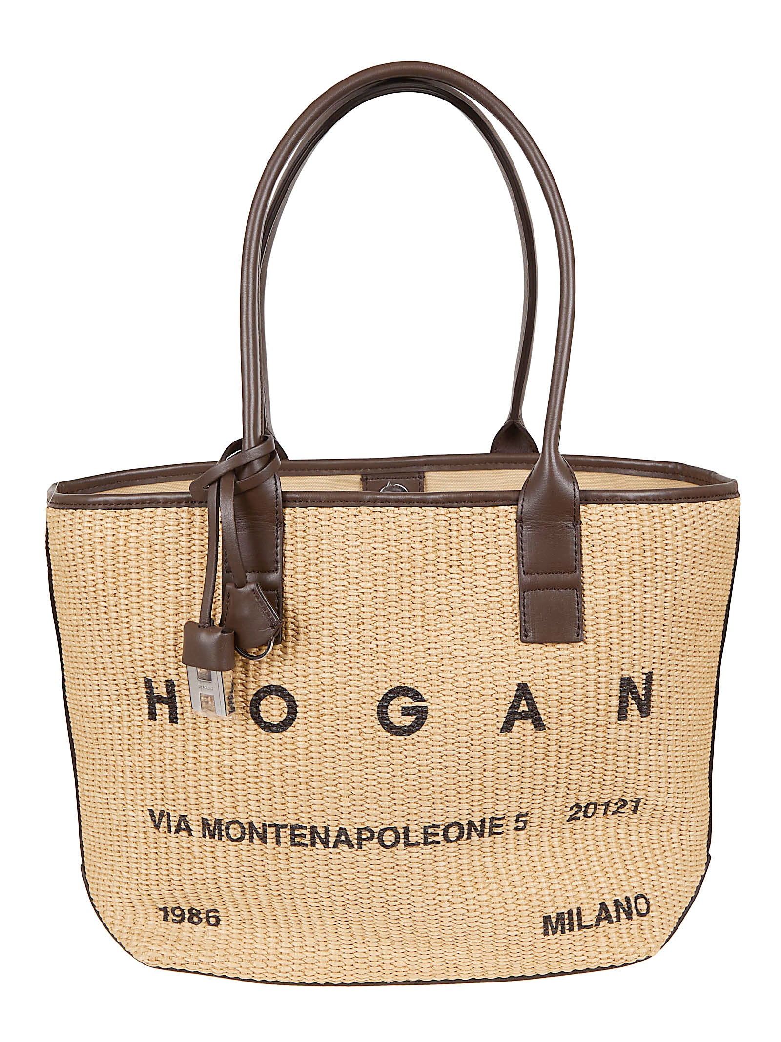 Spacious Shopper Bag with Calfskin Trim