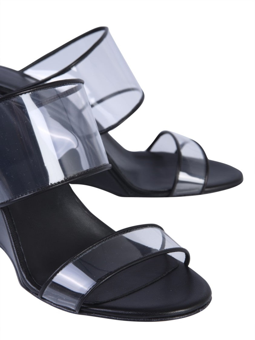 Open-Toe Wedge Sandals With Transparent Plexi Straps