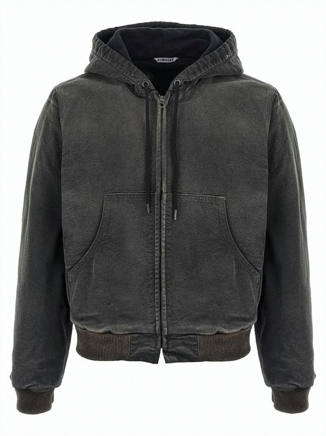 Cropped Grey Hoodie with Drawstring Hood