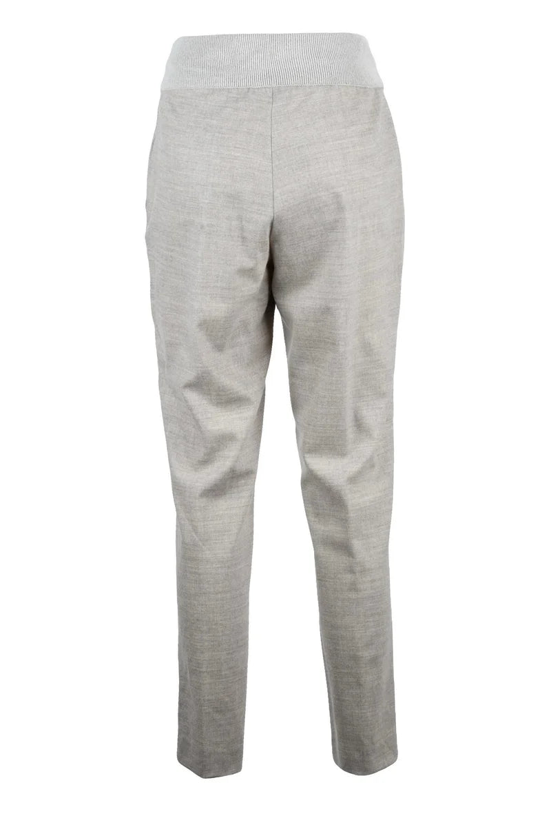 Light Grey Stretch Wool Cashmere Pants
