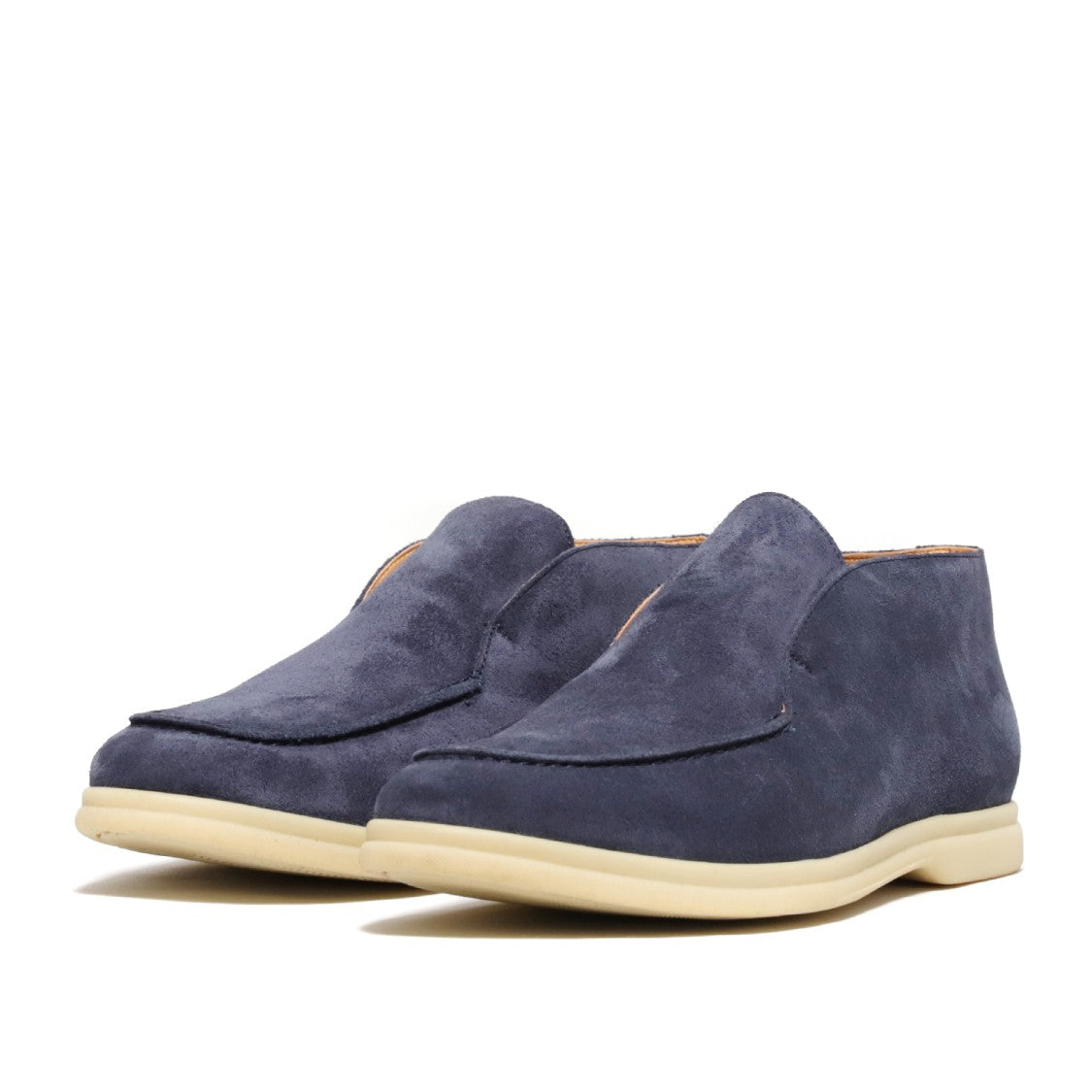 Laceless Ankle Boot In Blue Suede