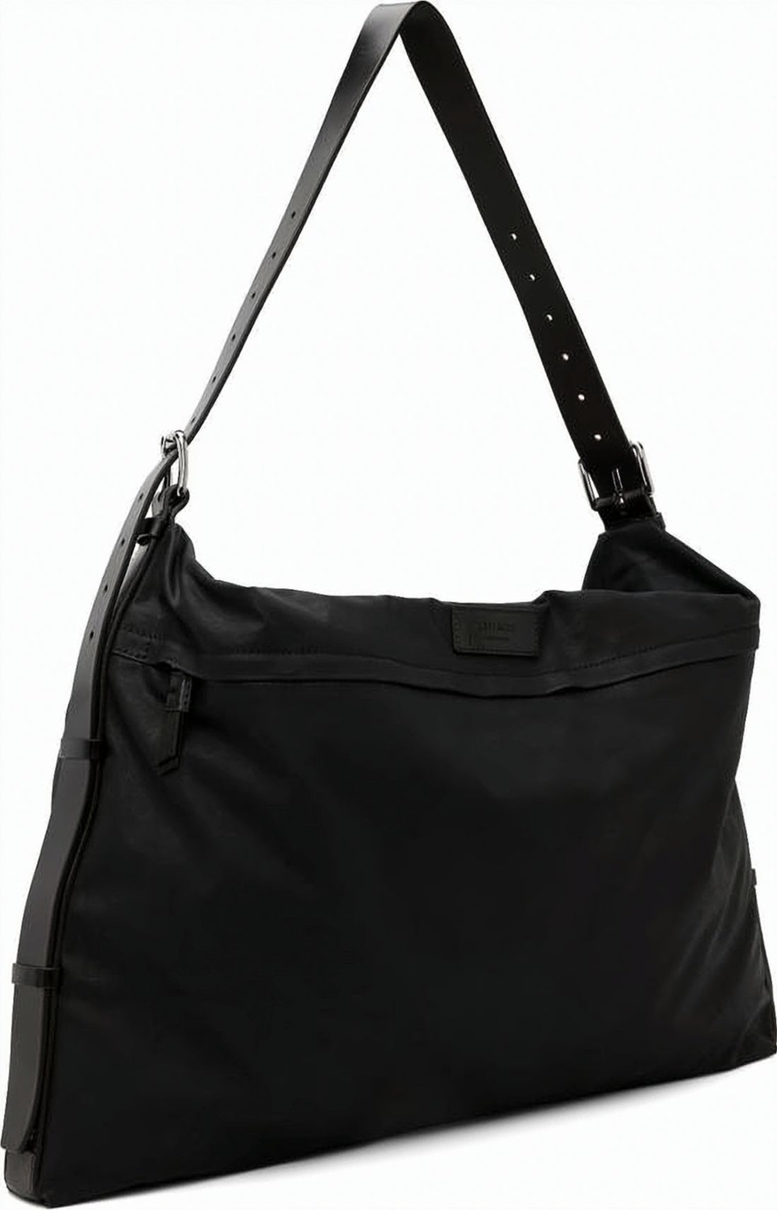 Minimalist Black Shoulder Bag With Adjustable Leather Strap