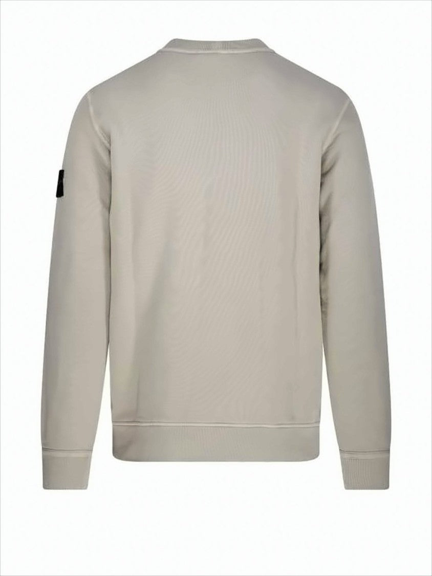 Long-Sleeve Crewneck Sweatshirt in Soft Plaster