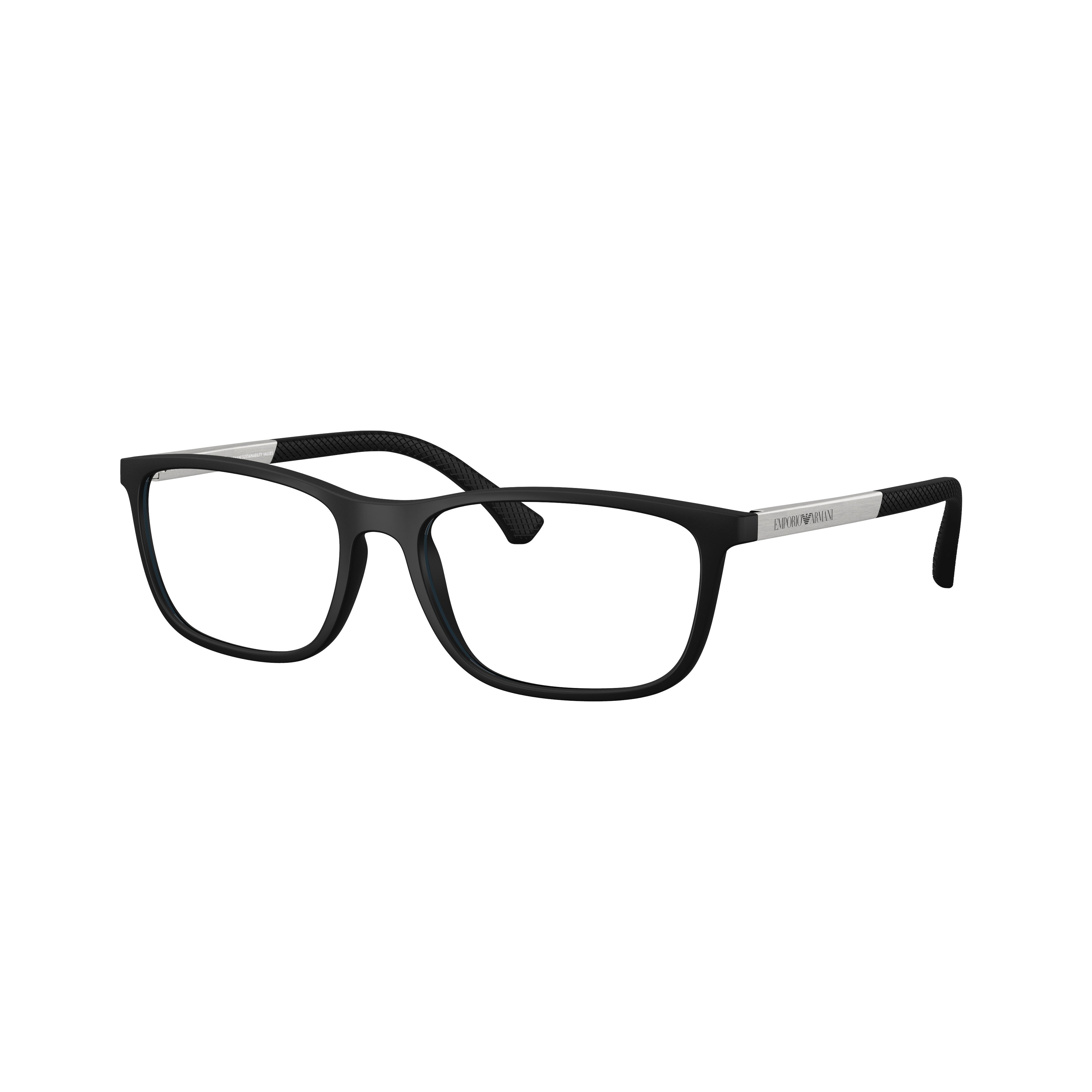 0ea3069 Rectangular Matte Black Eyeglasses with Textured Temple Tips