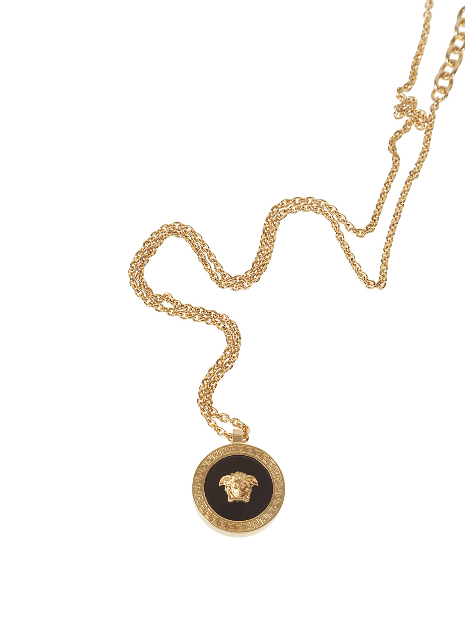 Adjustable Chain Necklace with Medusa Charm and Gold-tone Finish